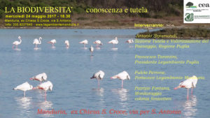 “Biodiversità, conoscenza e tutela”, mercoledì 24/05, h.18:30, Ex Chiesa Santa Croce, Manduria.