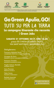 Sabato 21 ottobre 2017 Legambiente presenta “GGAG – Go Green Apulia, Go!”